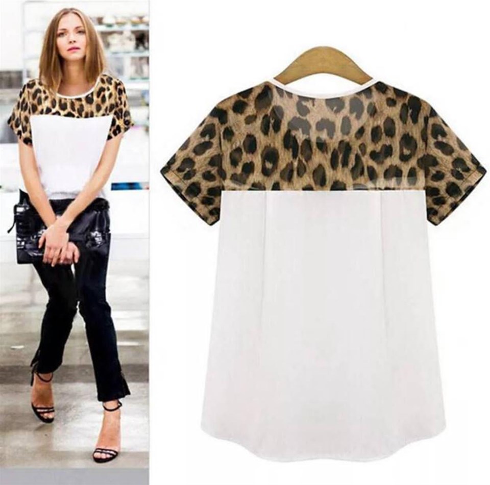 Leopar Desen Detaylı Bluz