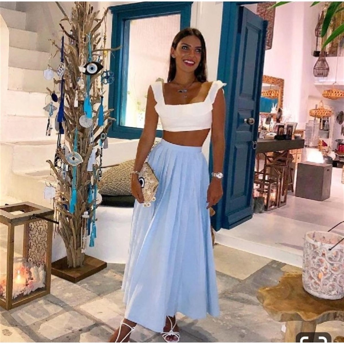 MAVİ ETEKLİ İKİLİ TAKIM