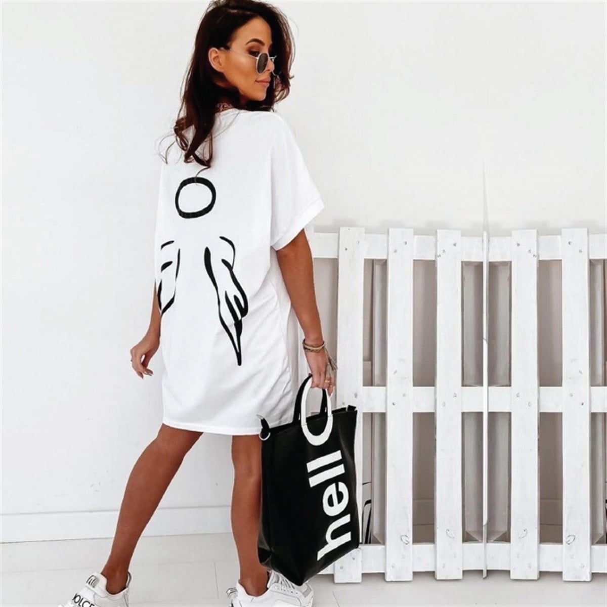 MELEK BASKILI  ELBİSE