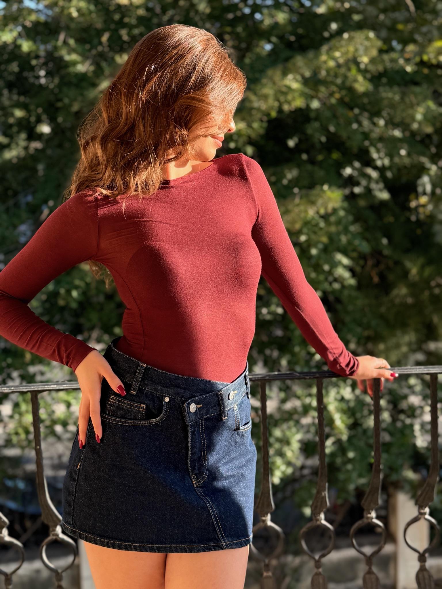 Modal Kaşmir Ultra Hafif Bluz Bordo