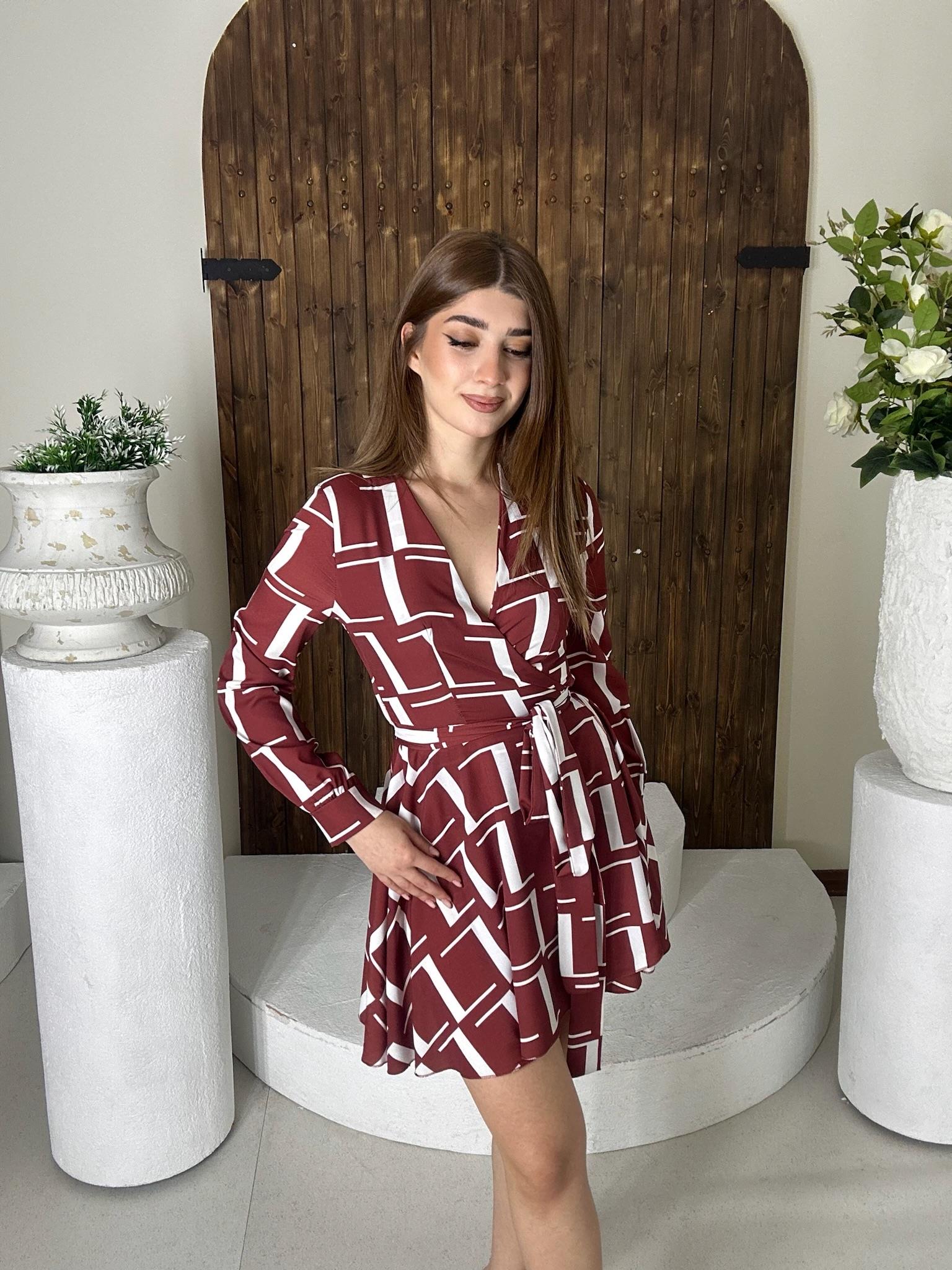 Moss Crep Kumaş Anvalop Elbise Kahverengi