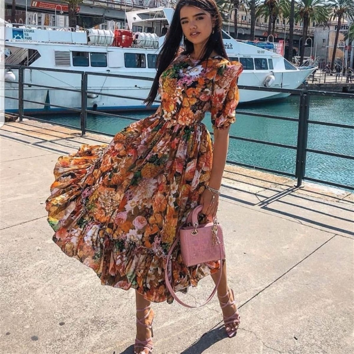 MULTİ ŞİFON MİDİ BOY ELBİSE 