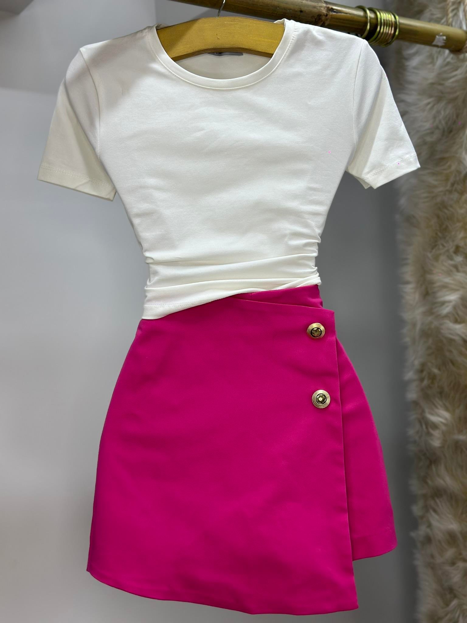 Penye Kumaş Yuvarlak Yaka Crop Tshirt 