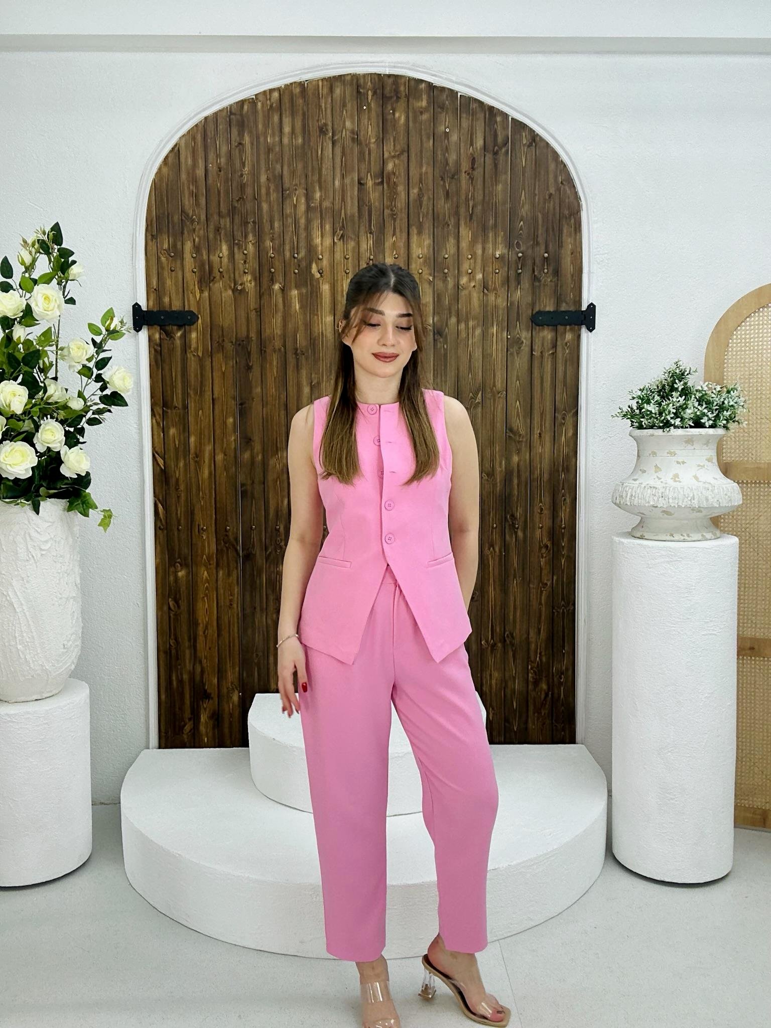 Premium Series Pileli Pembe Havuç Pantolon