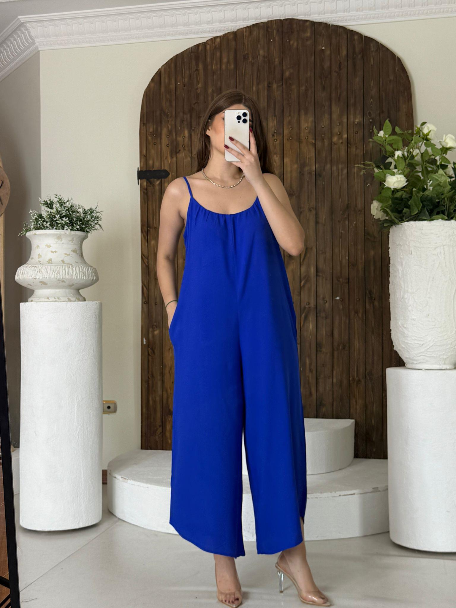 Viskon Kumaş Askılı Salaş Tulum