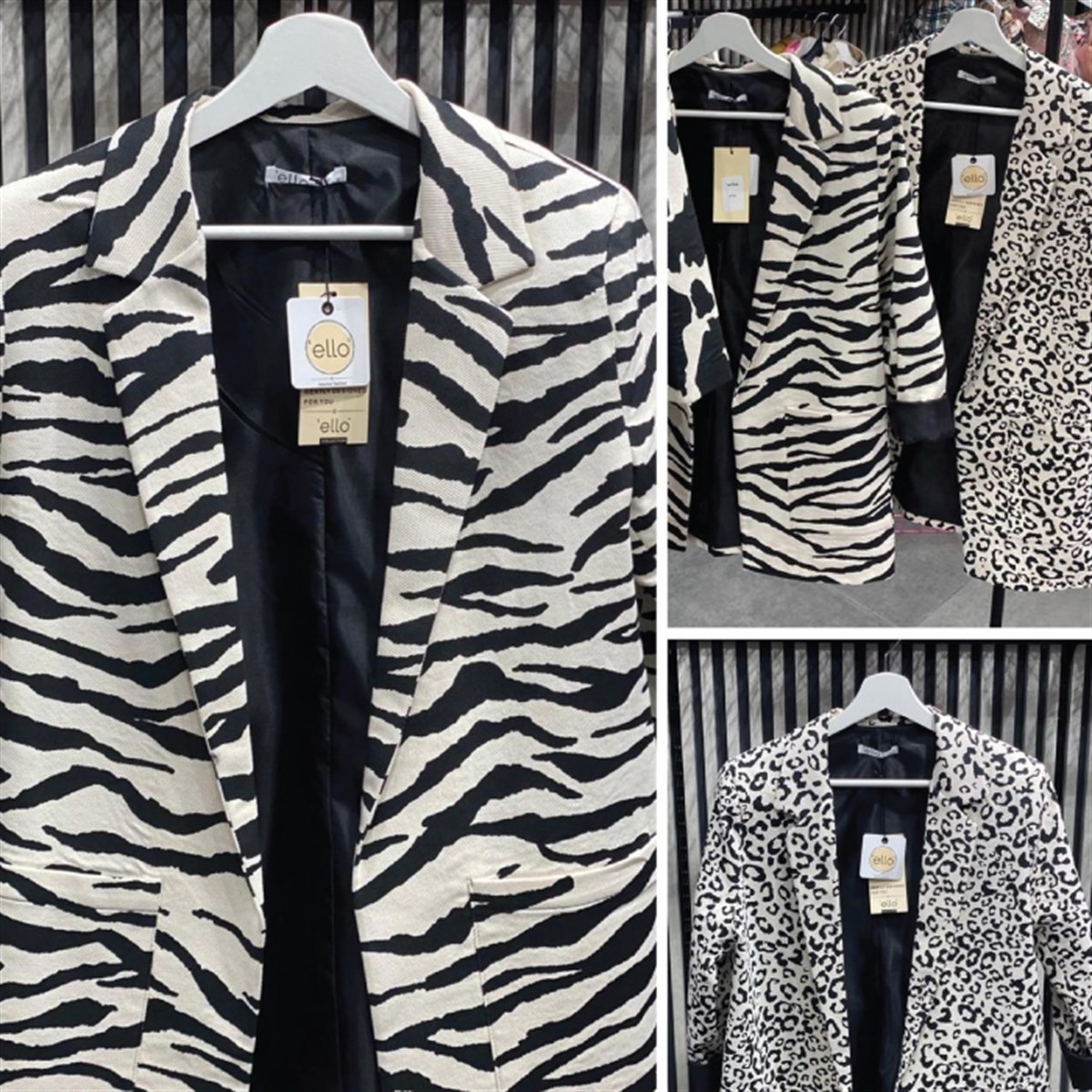 ZEBRA DESEN GABARDİN KUMAŞ CEKET 