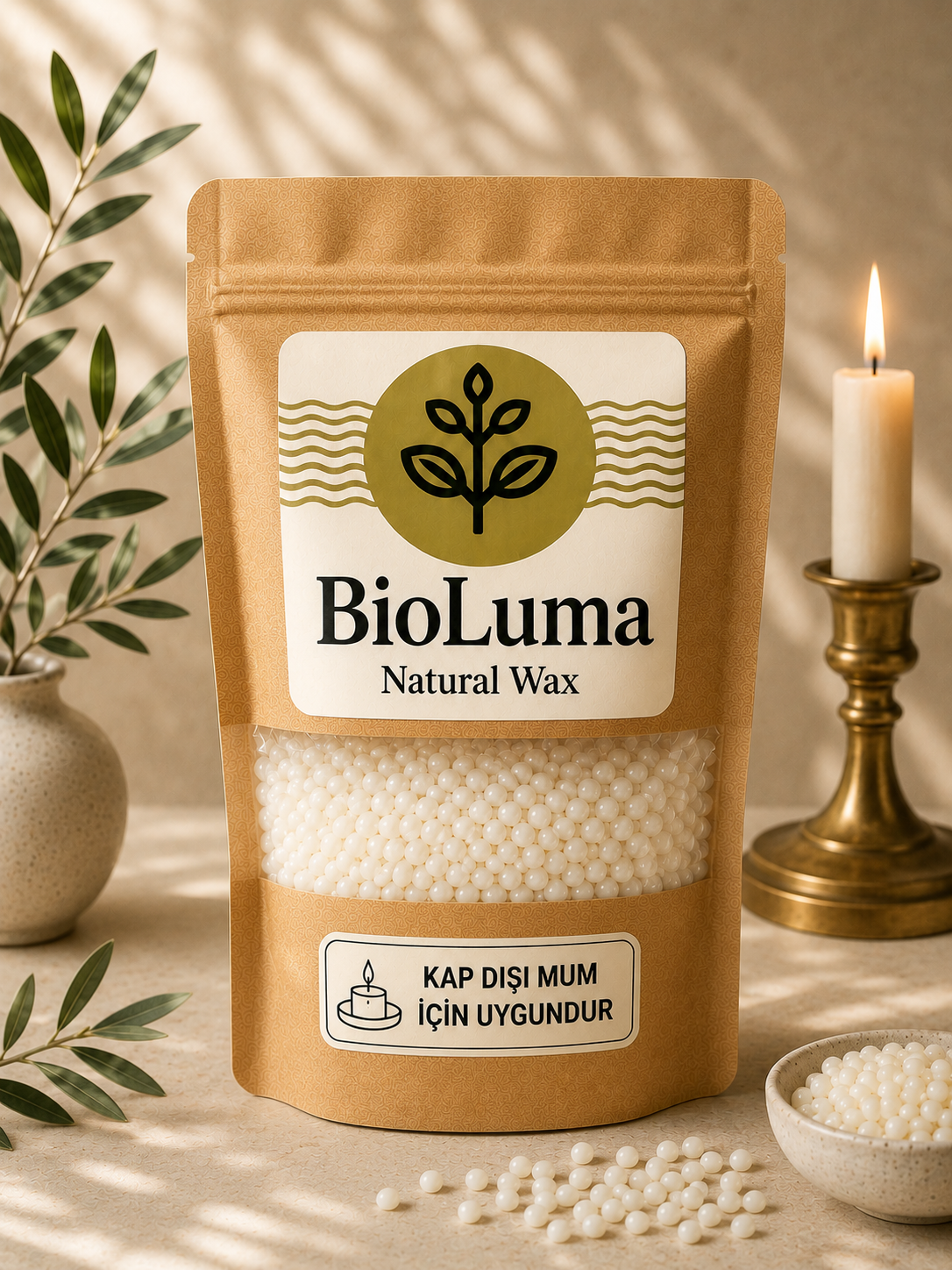  BioLuma Premium Soya Wax - Kap Dışı  Mumlar İçin Boncuk Form 