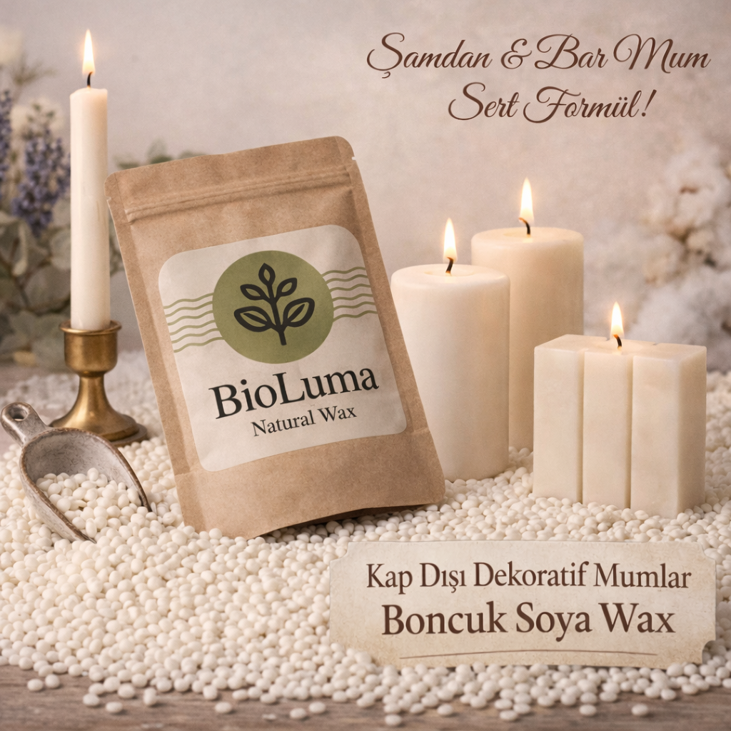 Doğal Soya Wax | %100 Bitkisel Wax 1 KG 20 Adet Fitil Hediye