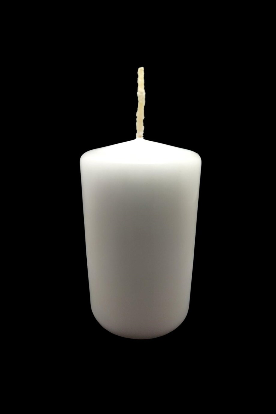 Tekli Silindir Beyaz Mum | 50x80 mm