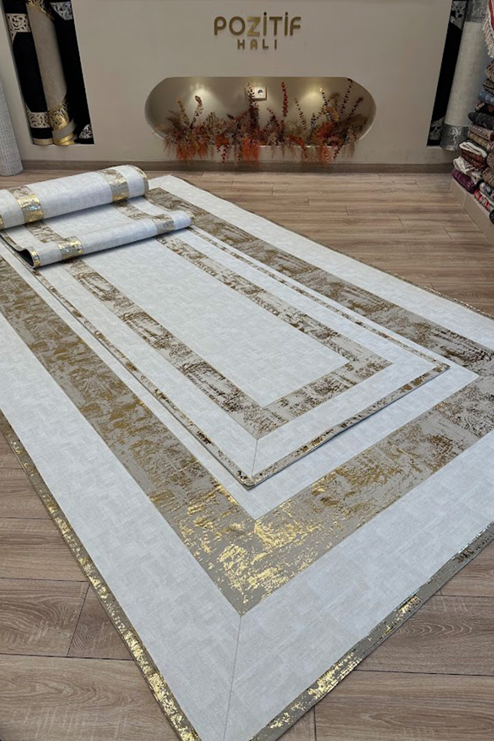Bej Gold Rono Deri Halı