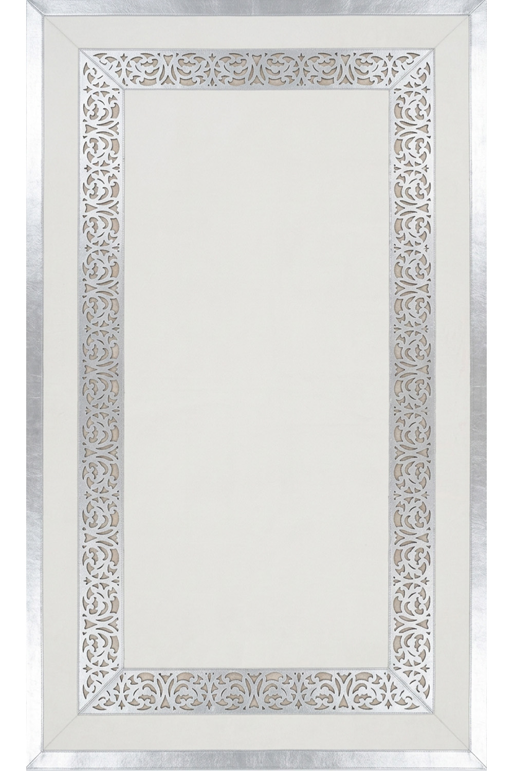 Gümüş Beyaz Diamond Deri Efektli Modern Halı