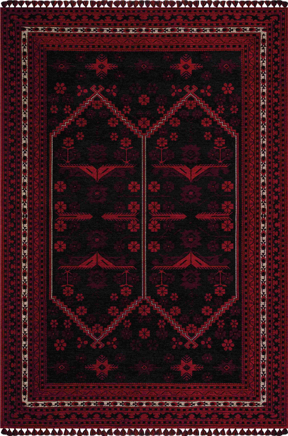 Kırmızı V04 Afgan Dokuma Kilim Halı