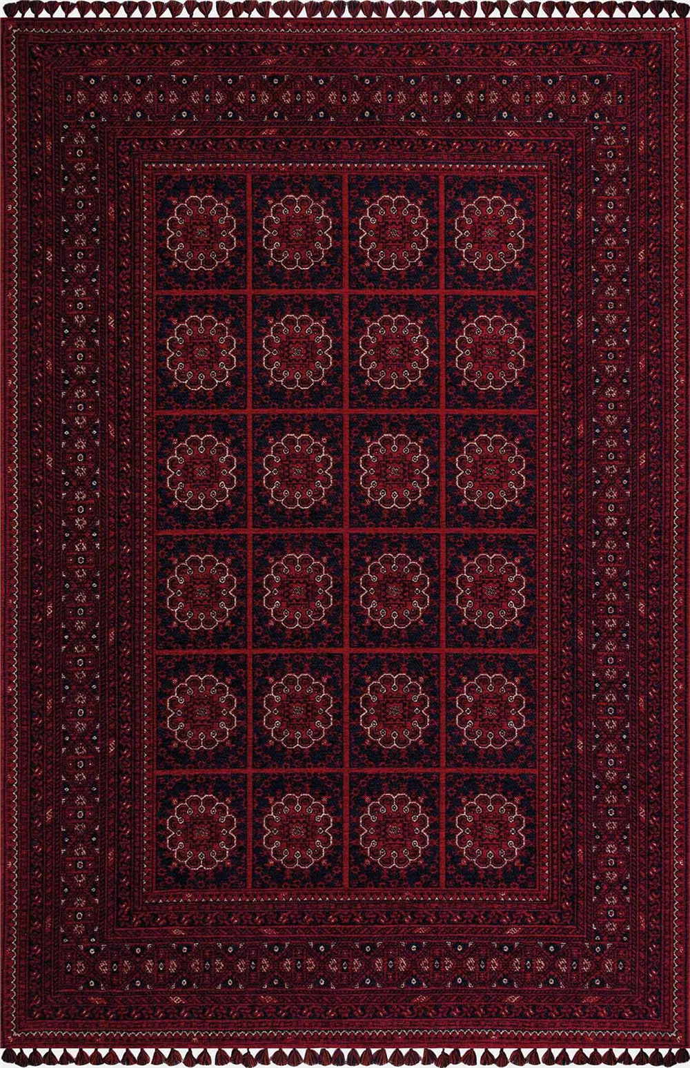 Kırmızı V05 Afgan Dokuma Kilim Halı