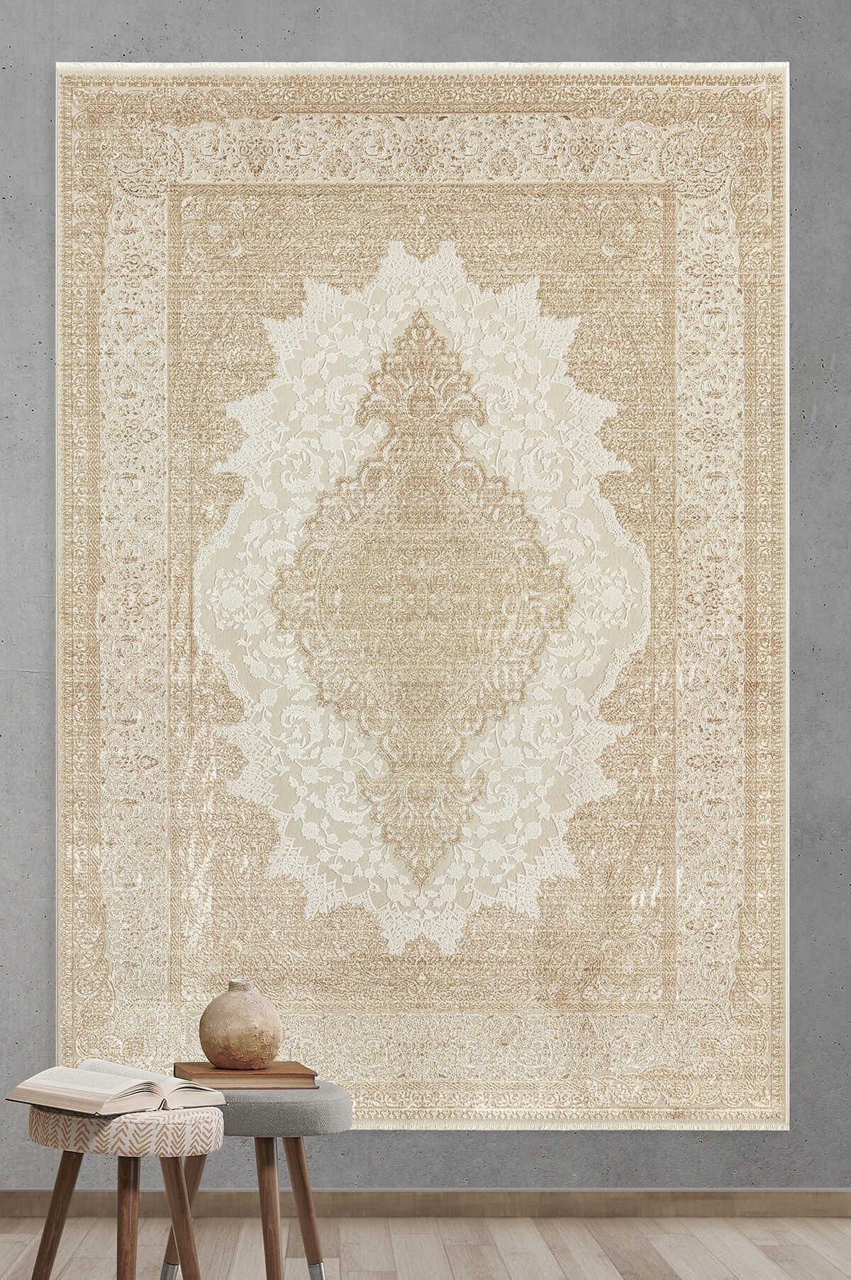Soho Mood - Antique Gold Modern Klasik Salon ve Oturma Odası Halısı