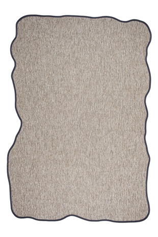 Canvas 4 Judy JD02 Natural Cotton Bordure 08 Anthracite Amorf Sisal Halı