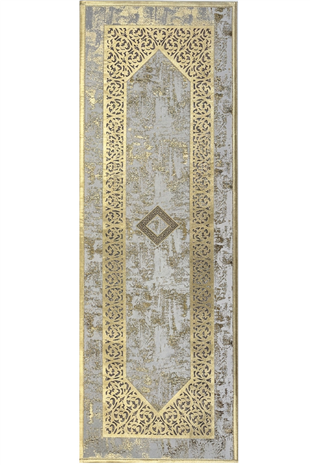 Gold Eskitme Diamond Deri Efektli Modern Halı