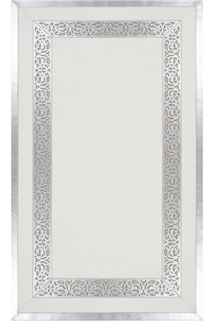 Gümüş Beyaz Diamond Deri Efektli Modern Halı