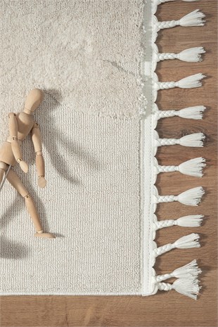 Kids - Bunny Tavşan Figürlü Takma Saçaklı Çocuk Odası Halısı