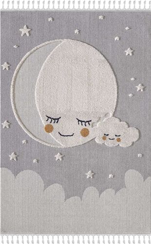Kids - Cloudy Takma Saçaklı Bebek ve Çocuk Odası Halısı