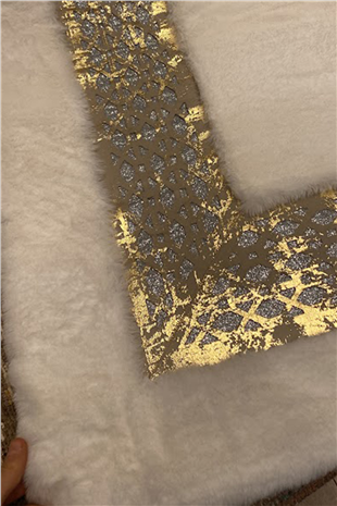 Krem Gold Şahmeran Kadife Yumuşaklığında Tavşan Tüyü Halı