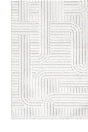 Nova - Maze Takma Saçaklı Modern Oturma Odası, Antre ve Mutfak Halısı