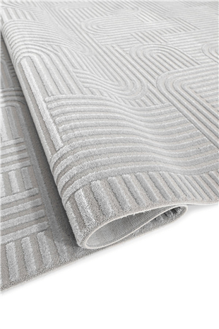 Nova - Wavy Takma Saçaklı Modern Oturma Odası, Antre ve Mutfak Halısı
