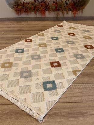 Polo Serisi Örgü İplikli Bohem Desenli Makine Halısı