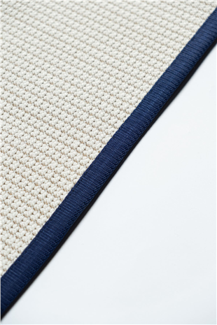 Suit SU01 Cream Biye 09 Navy Doğal Sisal Halı