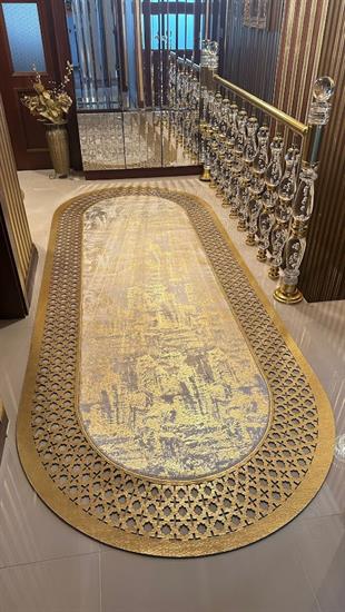 Yüzey Yapısı Deri ve Süetten Oluşan Lazer İşlemeli Dekoratif Halı