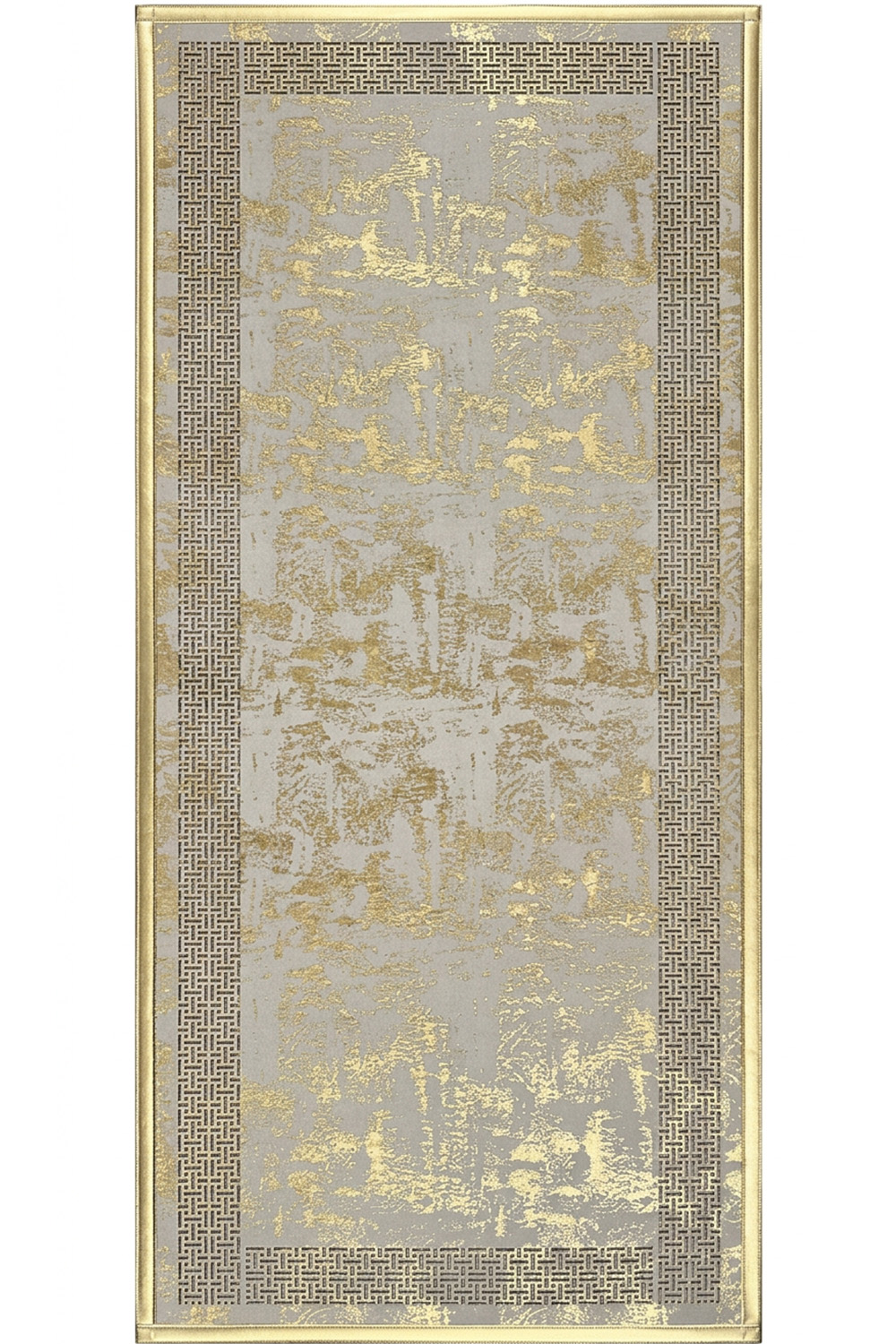 Gold Eskitme Diamond Deri Efektli Modern Halı