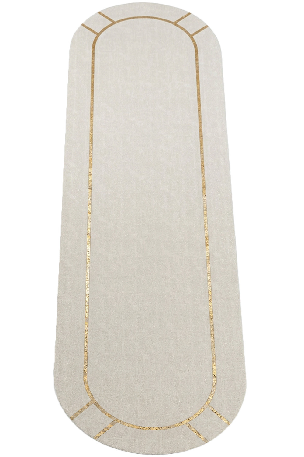 Krem Gold Rono Deri Oval Halı