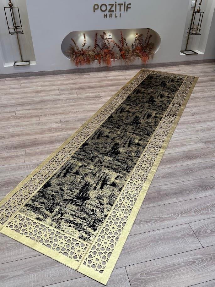 Yüzey Yapısı Deri ve Süetten Oluşan Lazer İşlemeli Dekoratif Halı