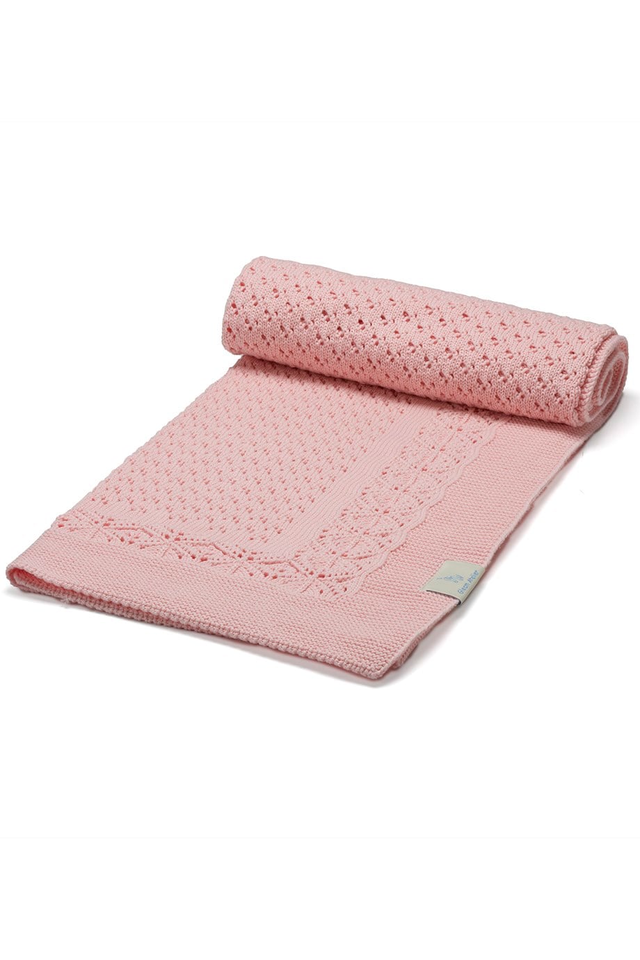 Ajur Desen Açık Pembe Triko Bebek Battaniyesi