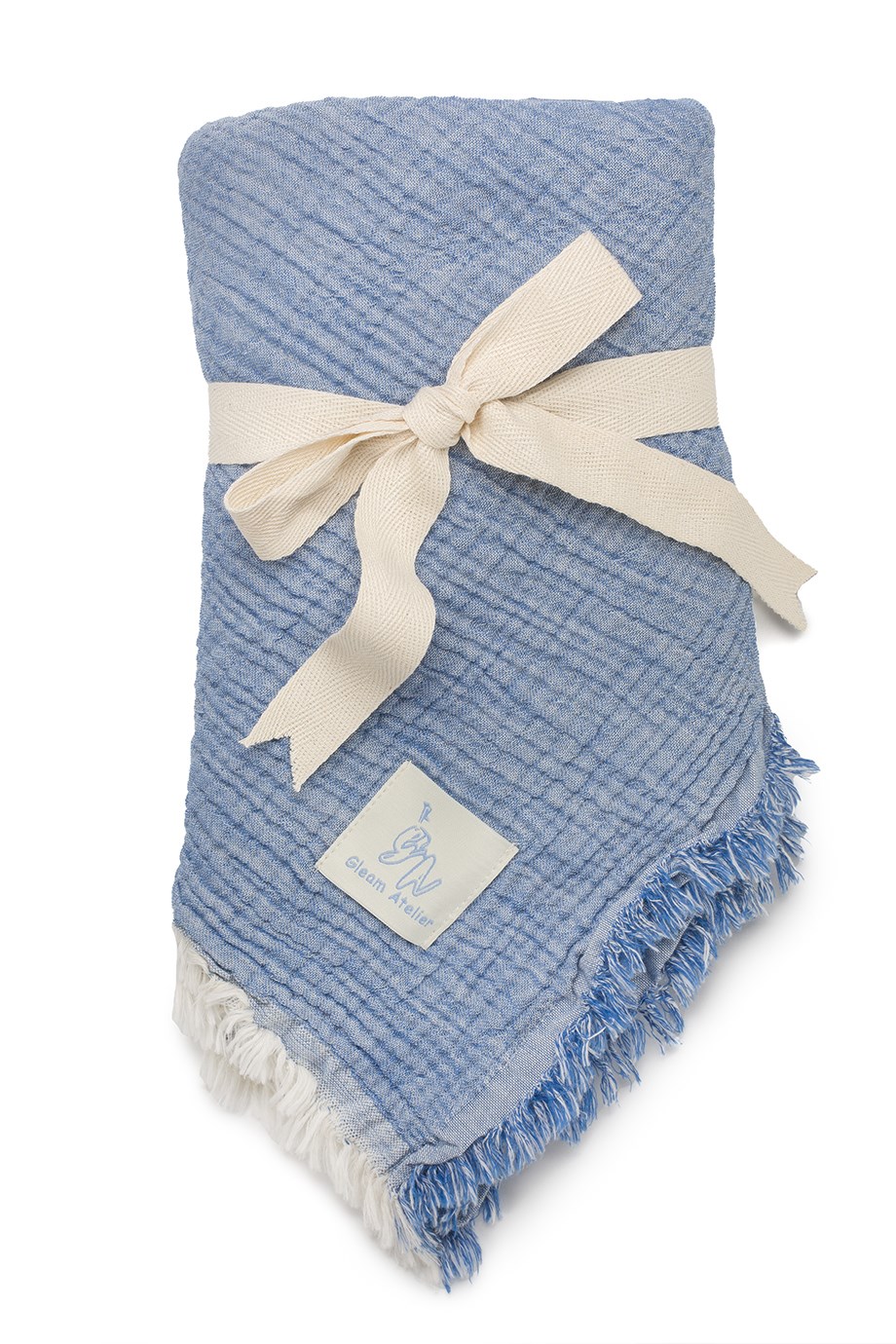 Blue Fluffy Müslin Örtü 