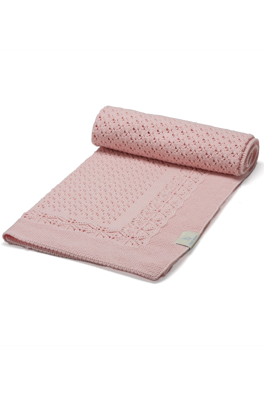 Ajur Desen Açık Pembe Triko Bebek Battaniyesi
