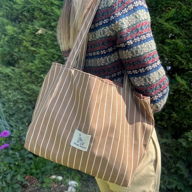 Çizgili Omuz Çantası