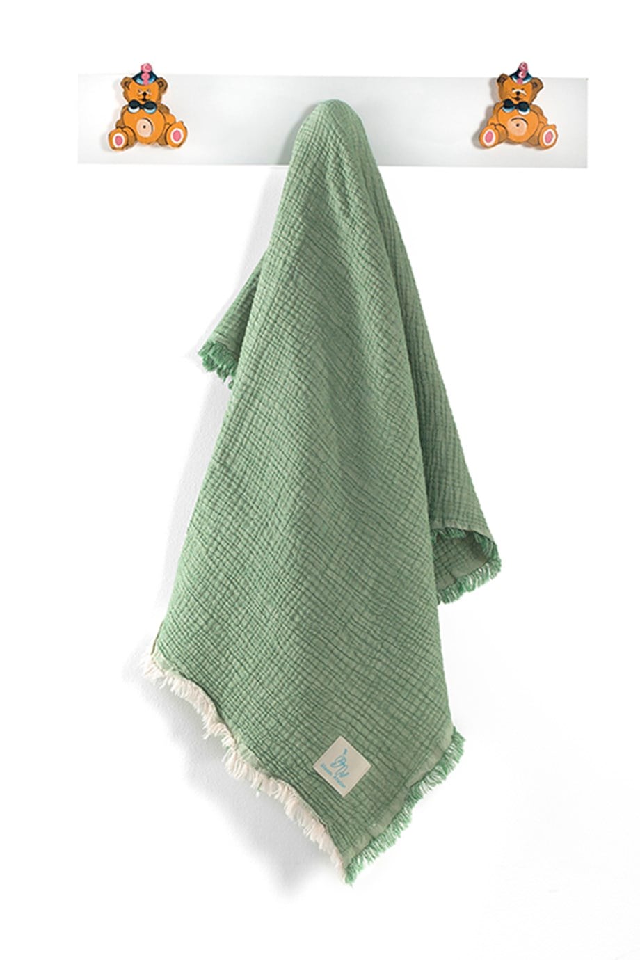 Green Fluffy Müslin Örtü 