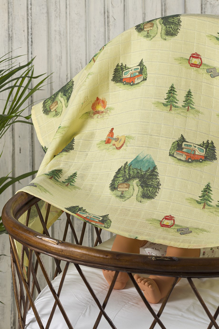 Kamp Desen Müslin Örtü