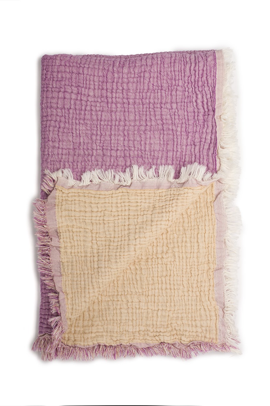 Lilac Fluffy Müslin Örtü