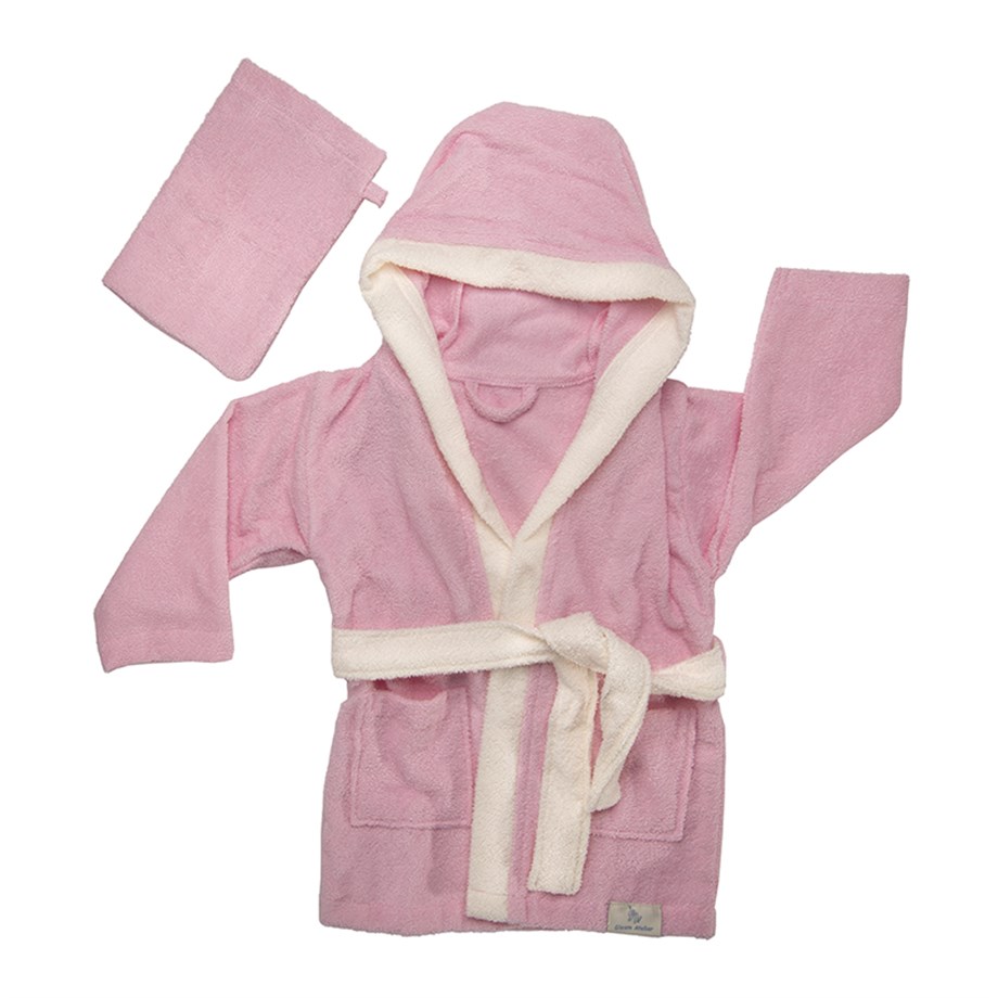 Nakışsız Açık Pembe Bornoz 