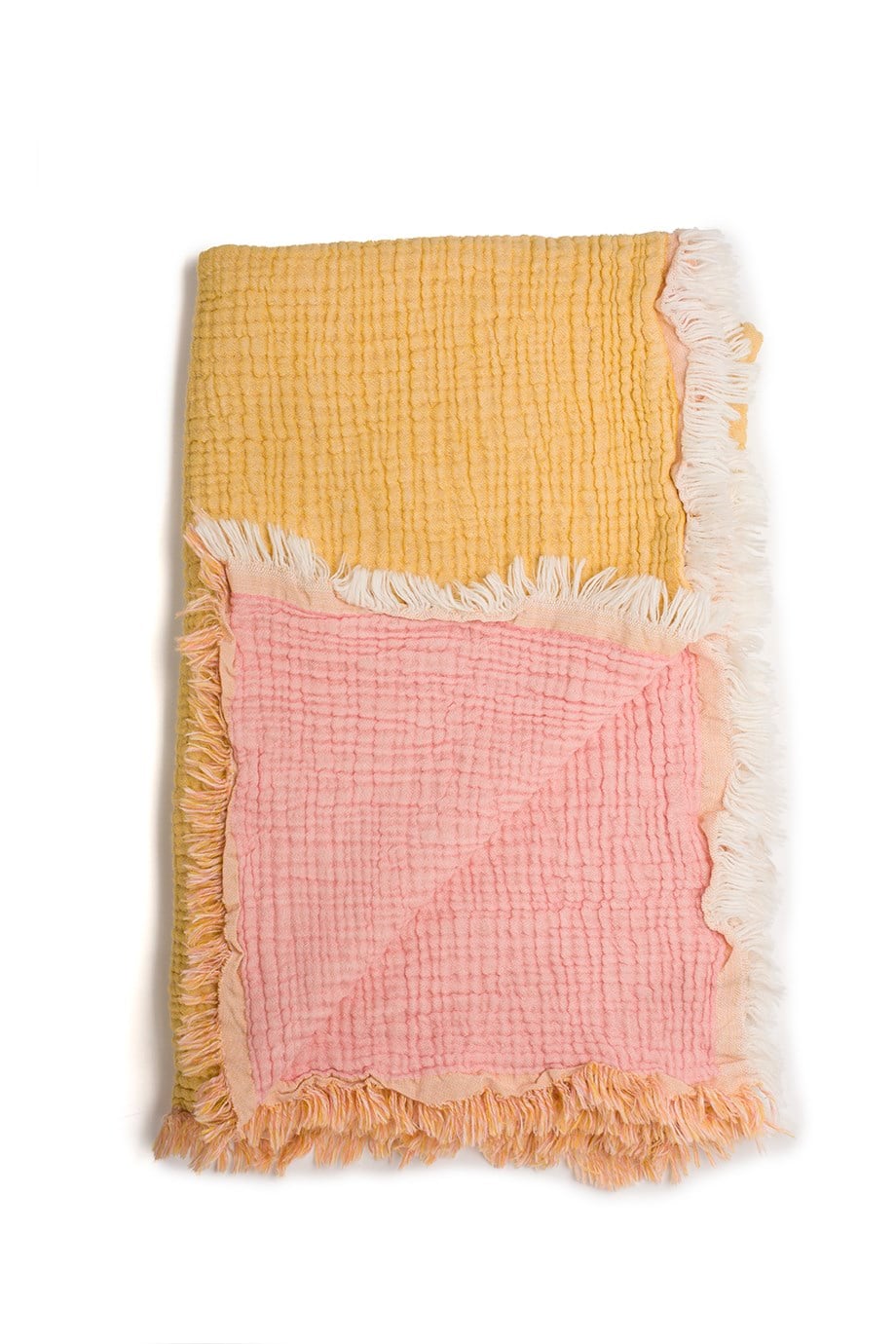 Yellow Fluffy Müslin Örtü 