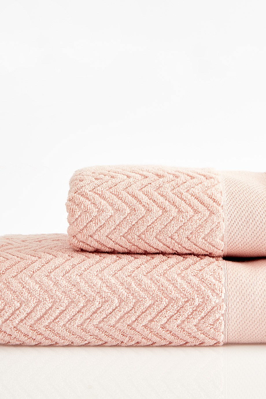 Zikzak Desen Pembe Banyo Havlusu