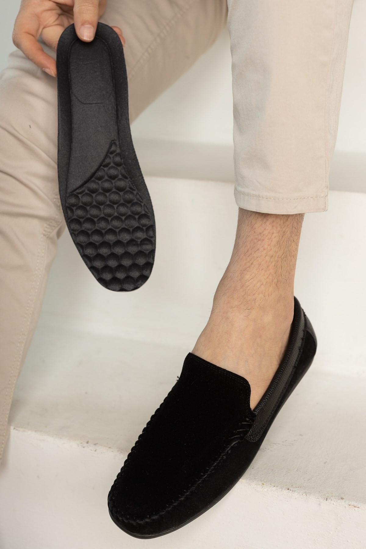 Siyah Süet Erkek Ayakkabı Ultra Rahat Günlük Erkek Ayakkabısı