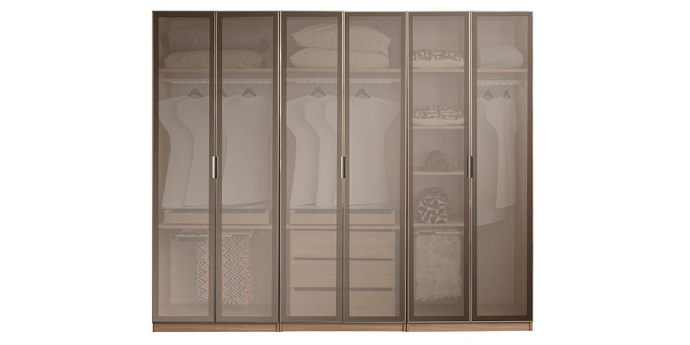 Bronze Ceviz 6 Kapaklı Dolap