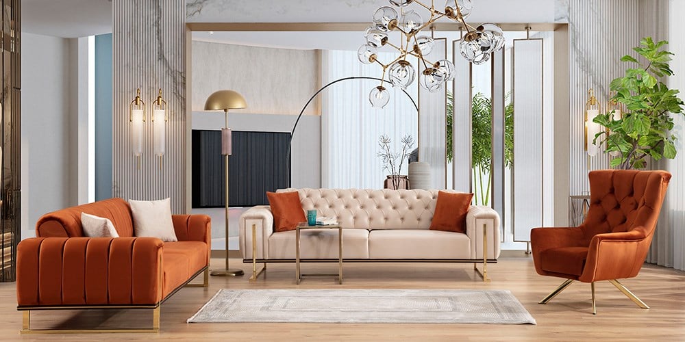 Elegance Gold Ayaklı Koltuk Takımı