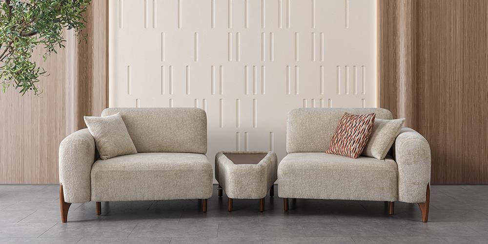 Puzzle Sehpalı Üçlü Koltuk