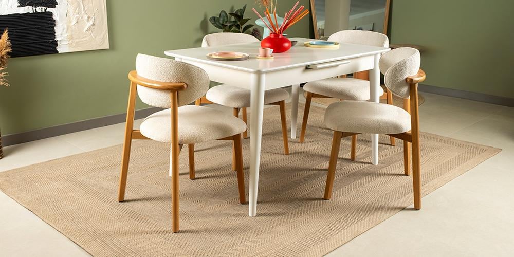 Ala Beyaz Mutfak Masa Takımı