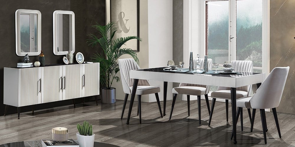 Asil Beyaz Yemek Odası