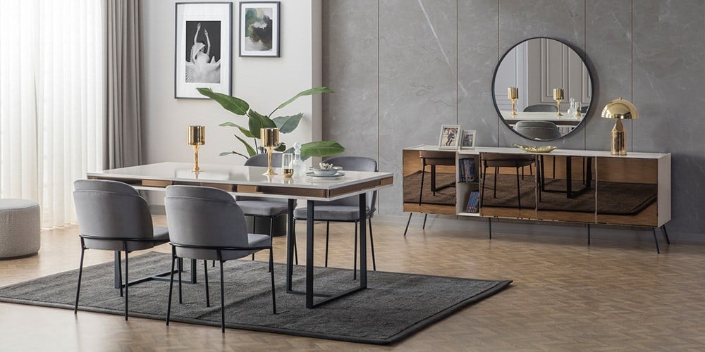 Bronze Aytaşı Yemek Odası