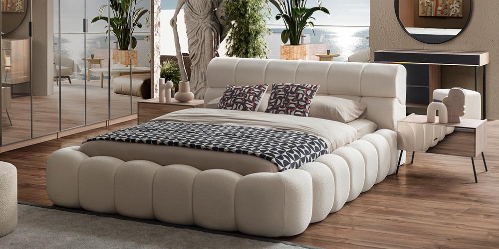 Bronze Beyaz Bazalı Karyola